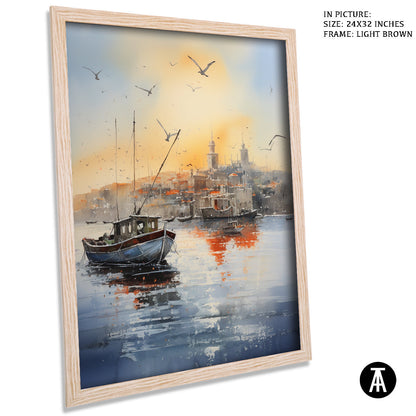 Sample Artwork in Light Brown Frame