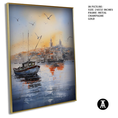 Artwork in Light Brown Frame