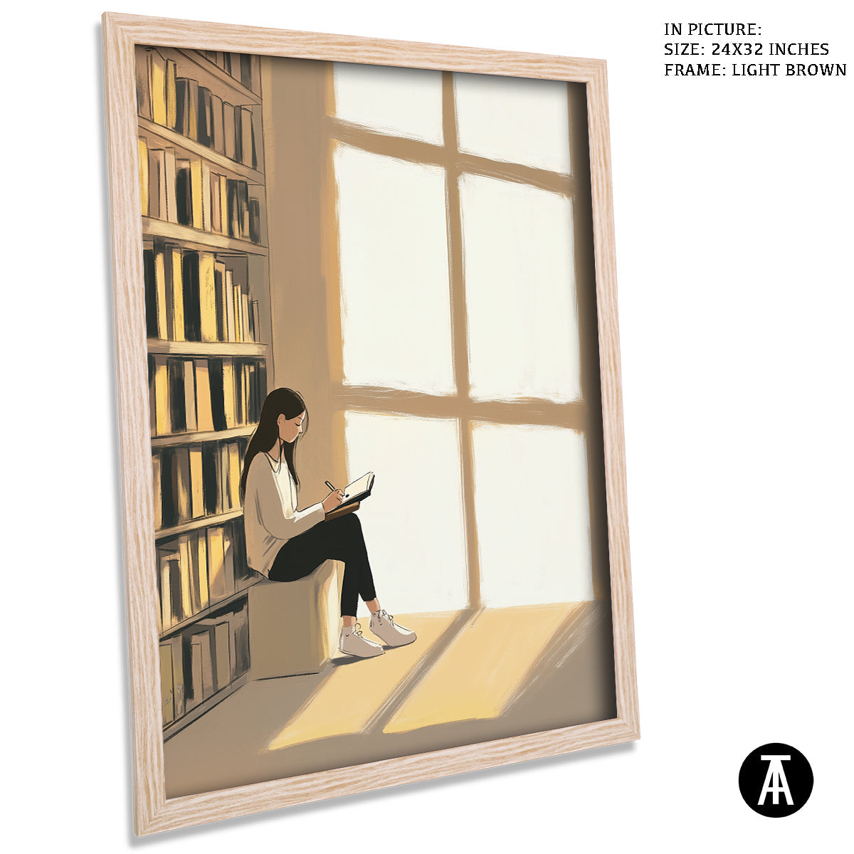 Artwork in Dark Brown Frame