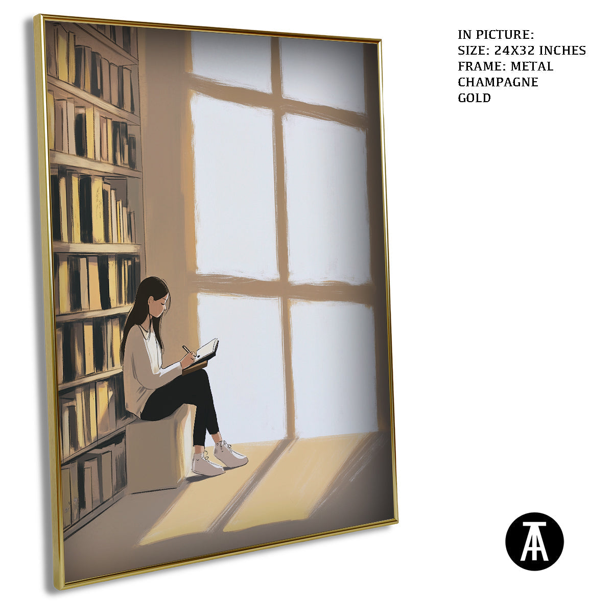 Artwork in Light Brown Frame