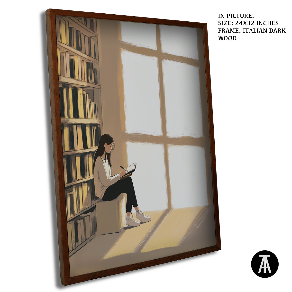 Artwork in Dark Wood Frame