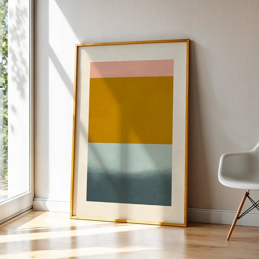 Abstract Art in a Lifestyle Setting Golden Silence by NYC Abstract