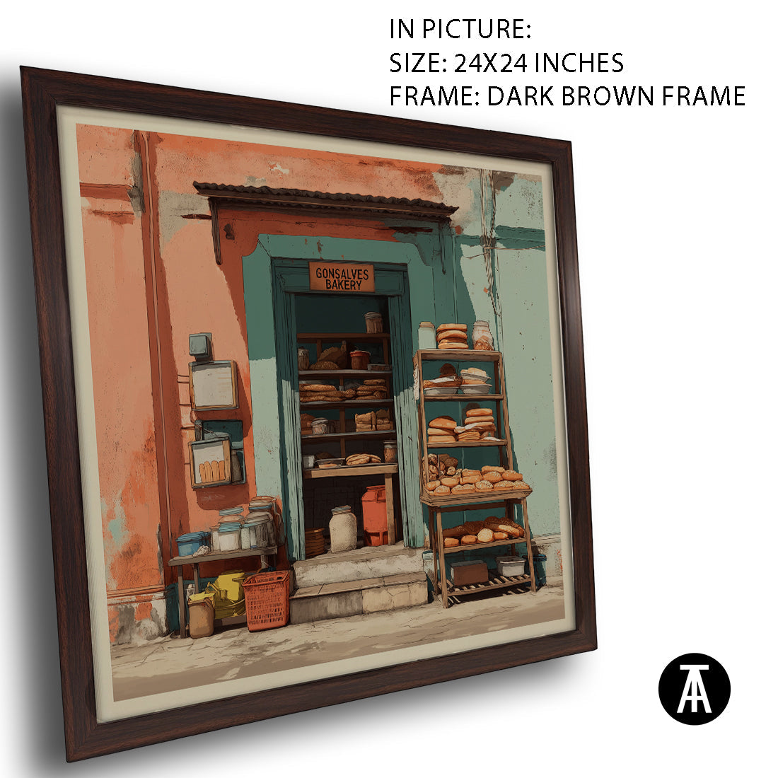 Artwork in Dark Brown Frame