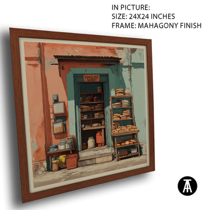 Artwork in Mahogany Finish Frame