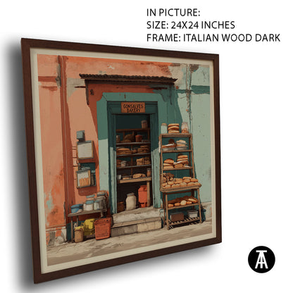 Artwork in Dark Wood Frame