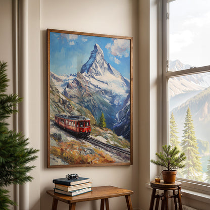 Swiss Alps Painting in a Lifestyle Setting