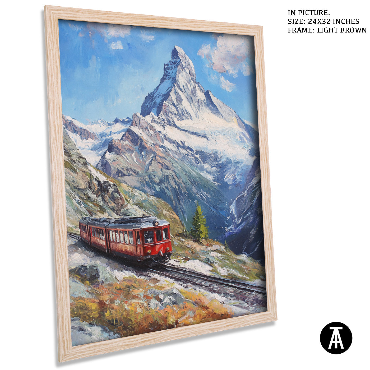 Artwork in Dark Brown Frame