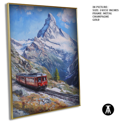 Artwork in Light Brown Frame