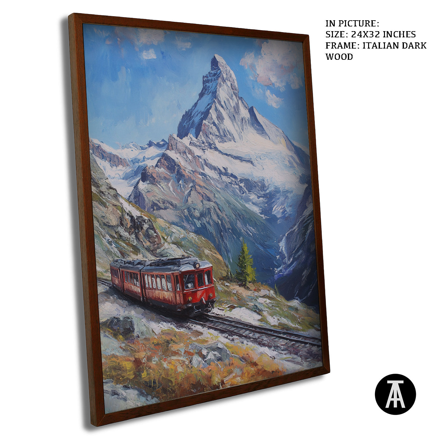 Artwork in Dark Wood Frame