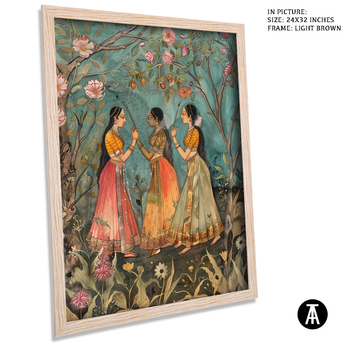 Artwork in Dark Brown Frame