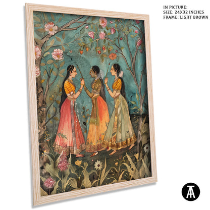 Artwork in Dark Brown Frame