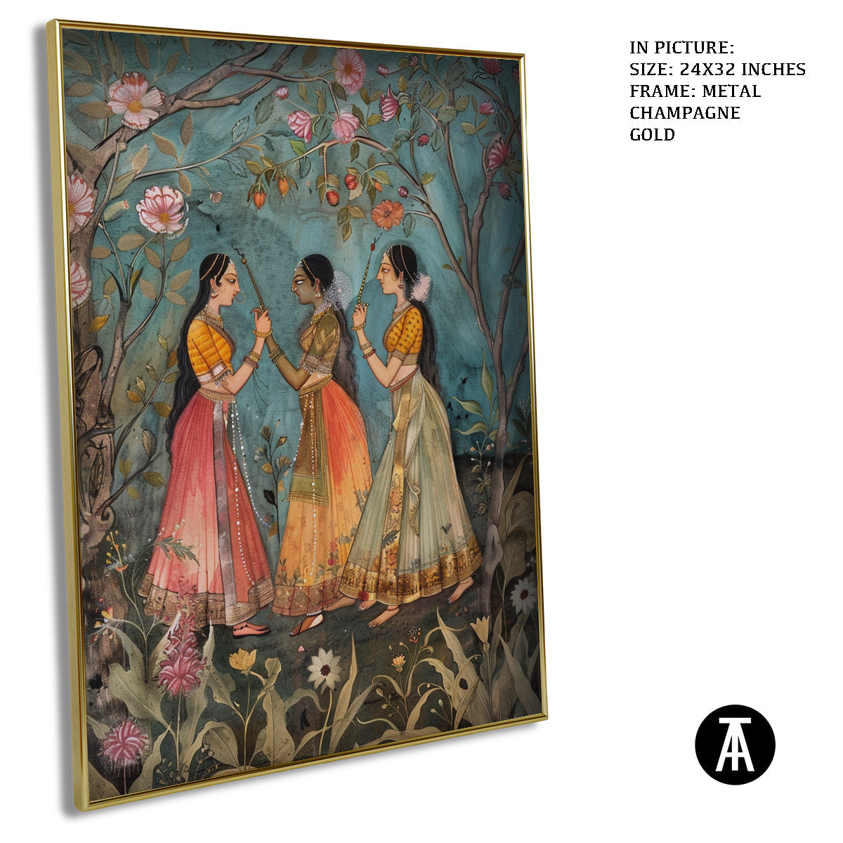 Artwork in Light Brown Frame
