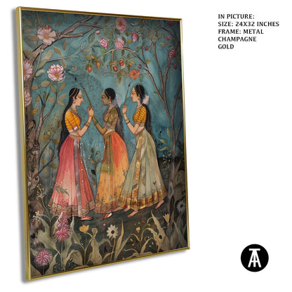 Artwork in Light Brown Frame