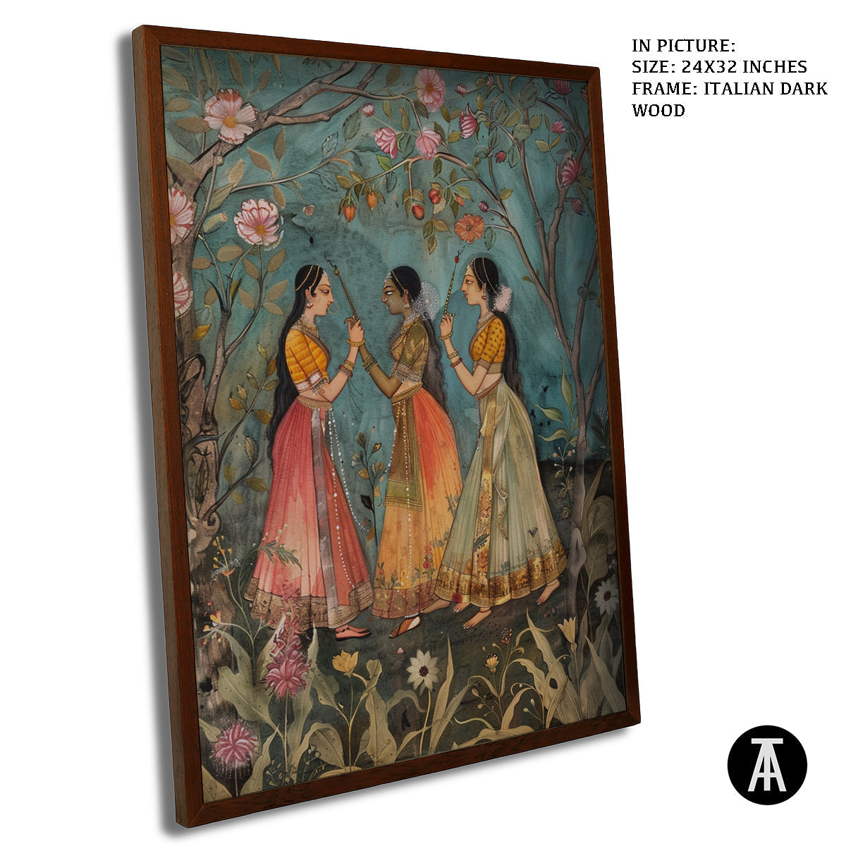 Artwork in Dark Wood Frame
