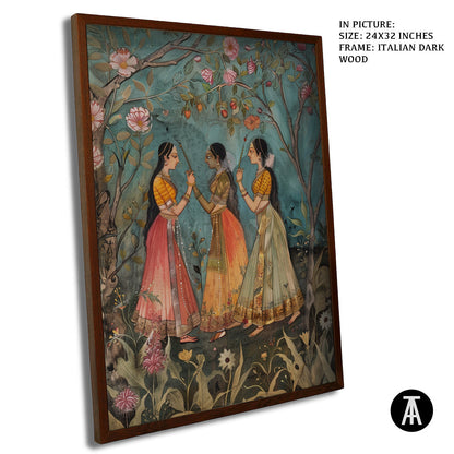 Artwork in Dark Wood Frame