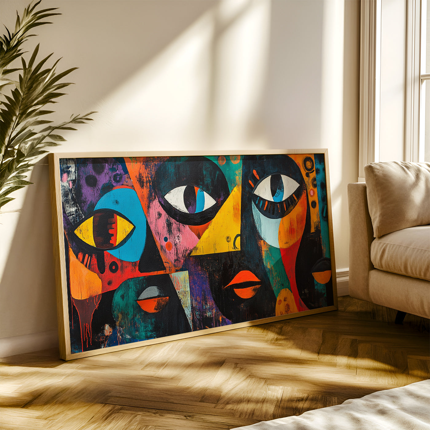 Modern Art Painting in a Lifestyle Setting