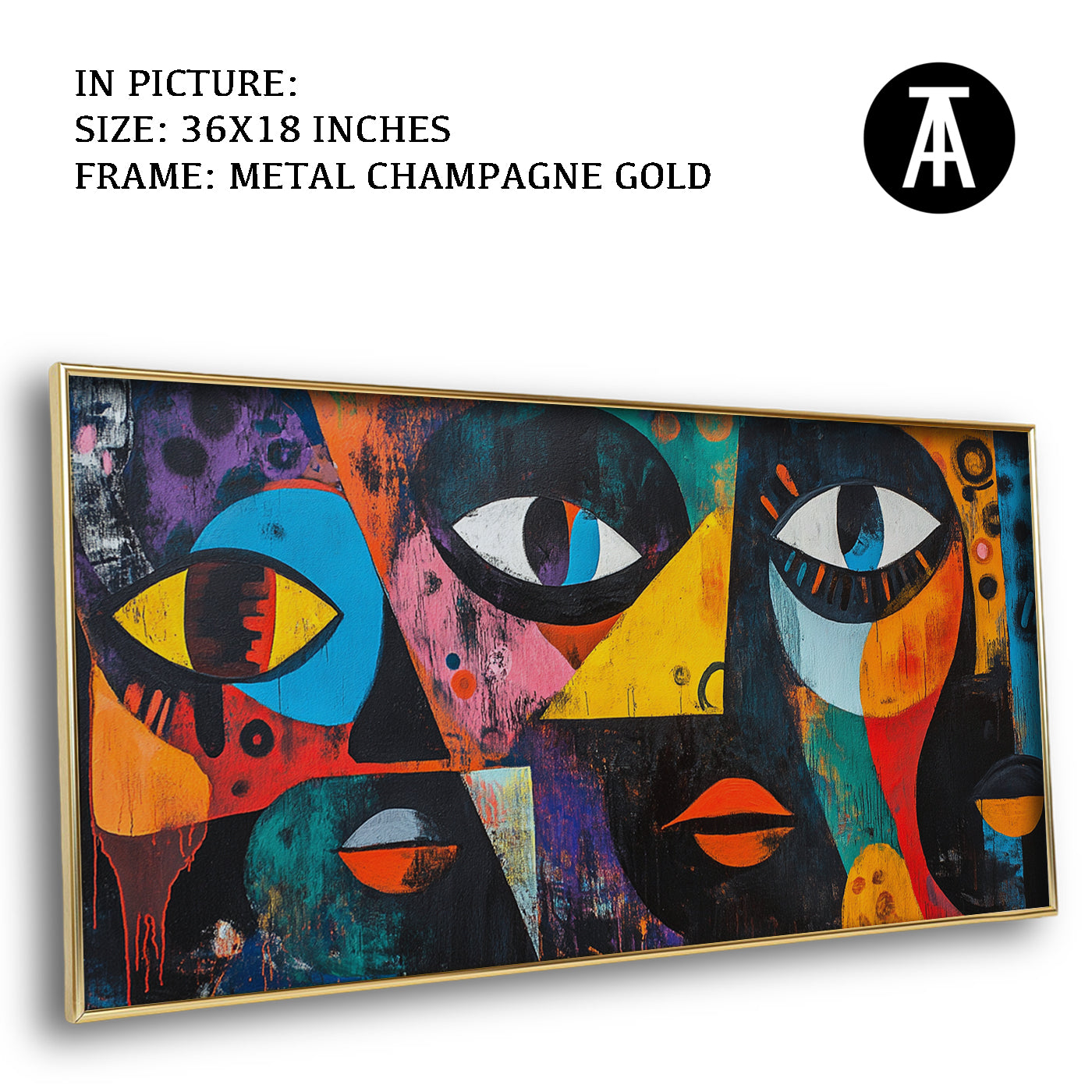 Artwork in Light Brown Frame