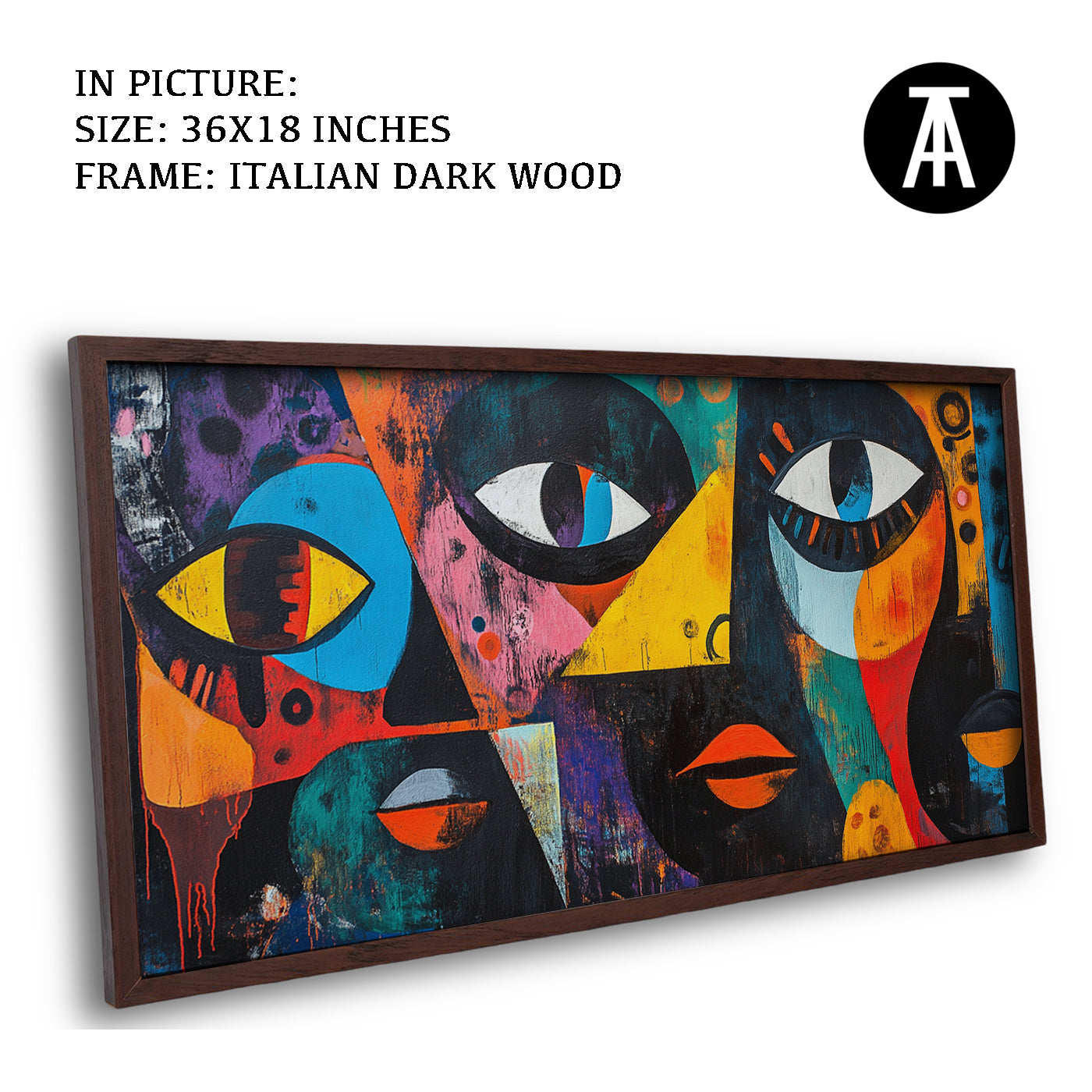 Artwork in Dark Wood Frame
