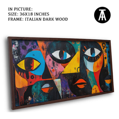 Artwork in Dark Wood Frame