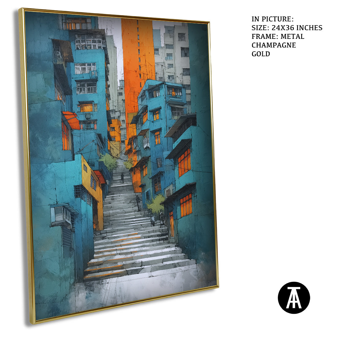 Artwork in Light Brown Frame