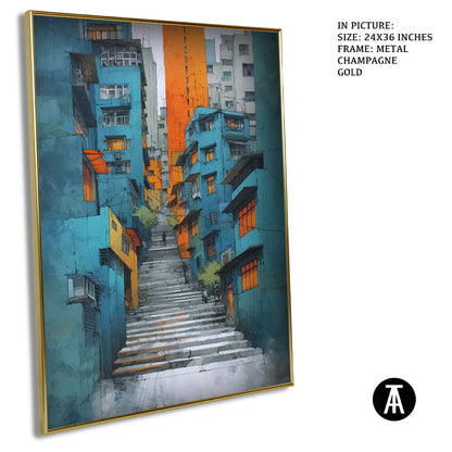 Artwork in Light Brown Frame
