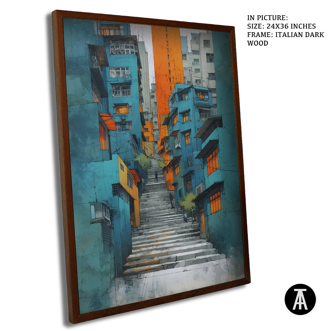 Artwork in Dark Brown Frame