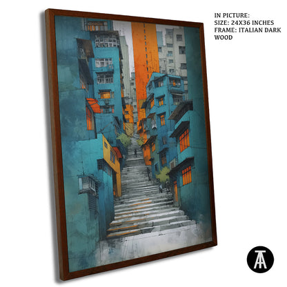 Artwork in Dark Brown Frame