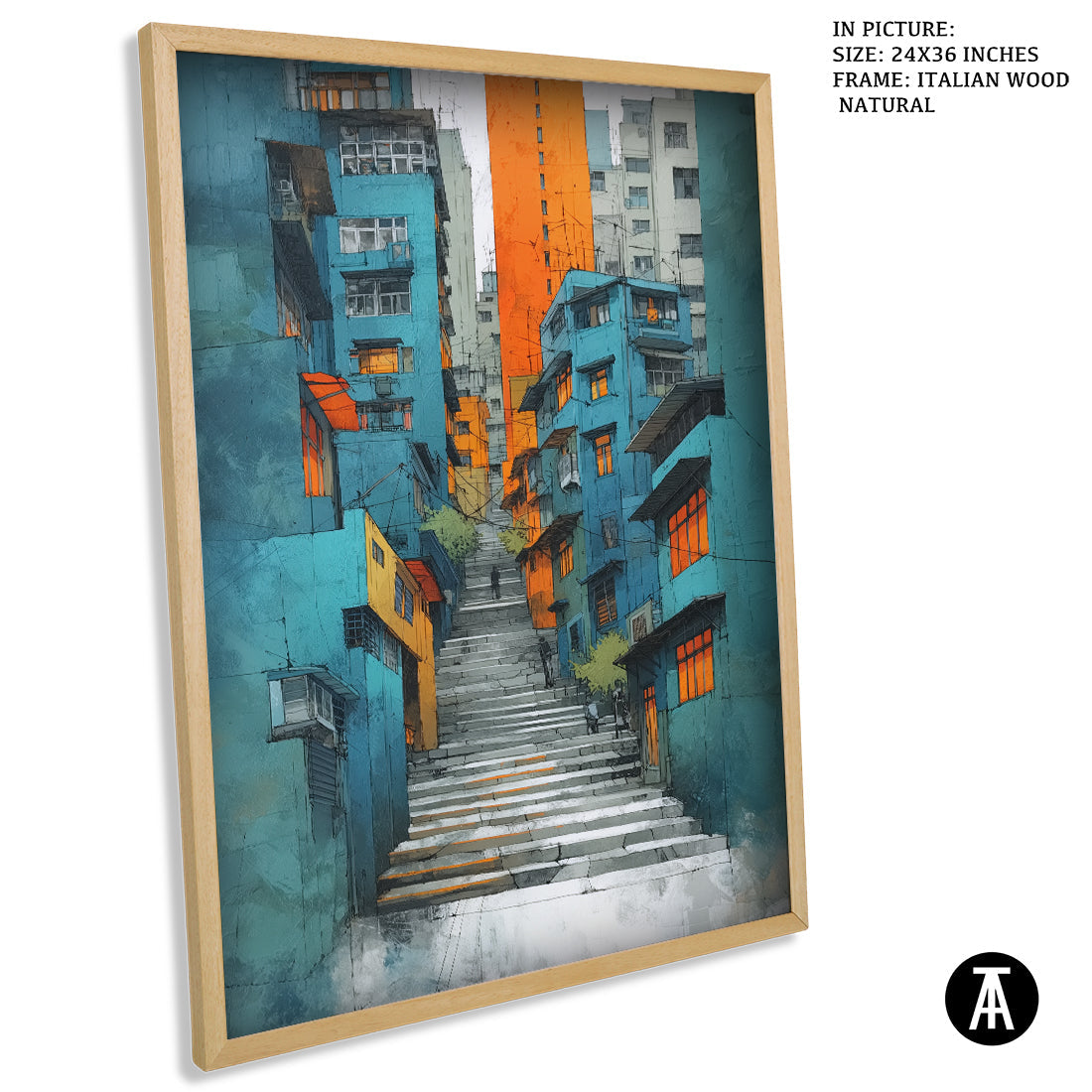 Artwork in Dark Wood Frame
