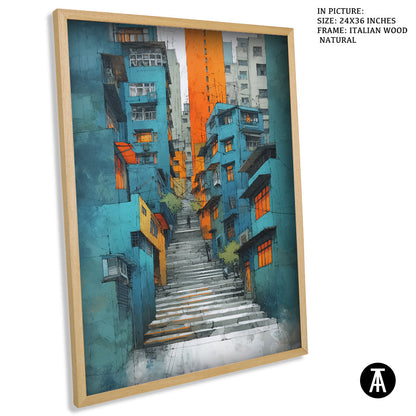 Artwork in Dark Wood Frame