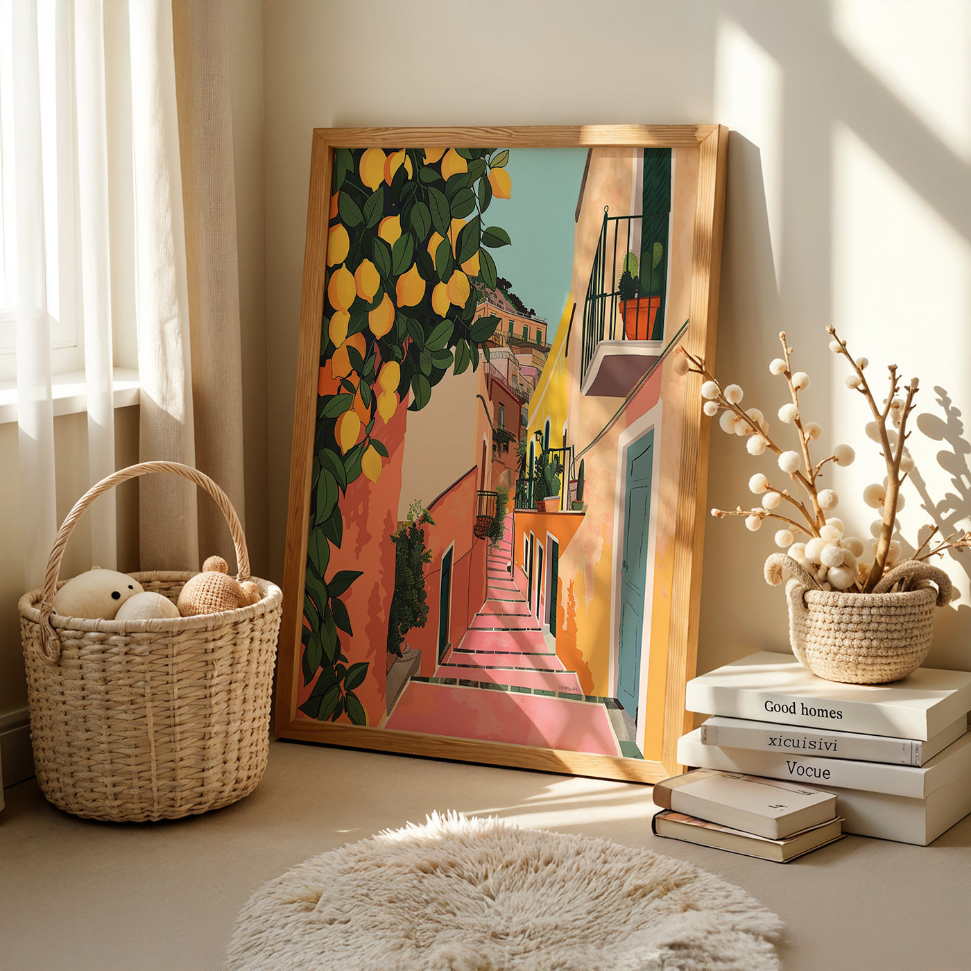 Boho Art Painting in a Lifestyle Setting