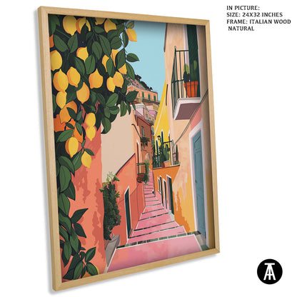 Artwork in Natural Wood Frame