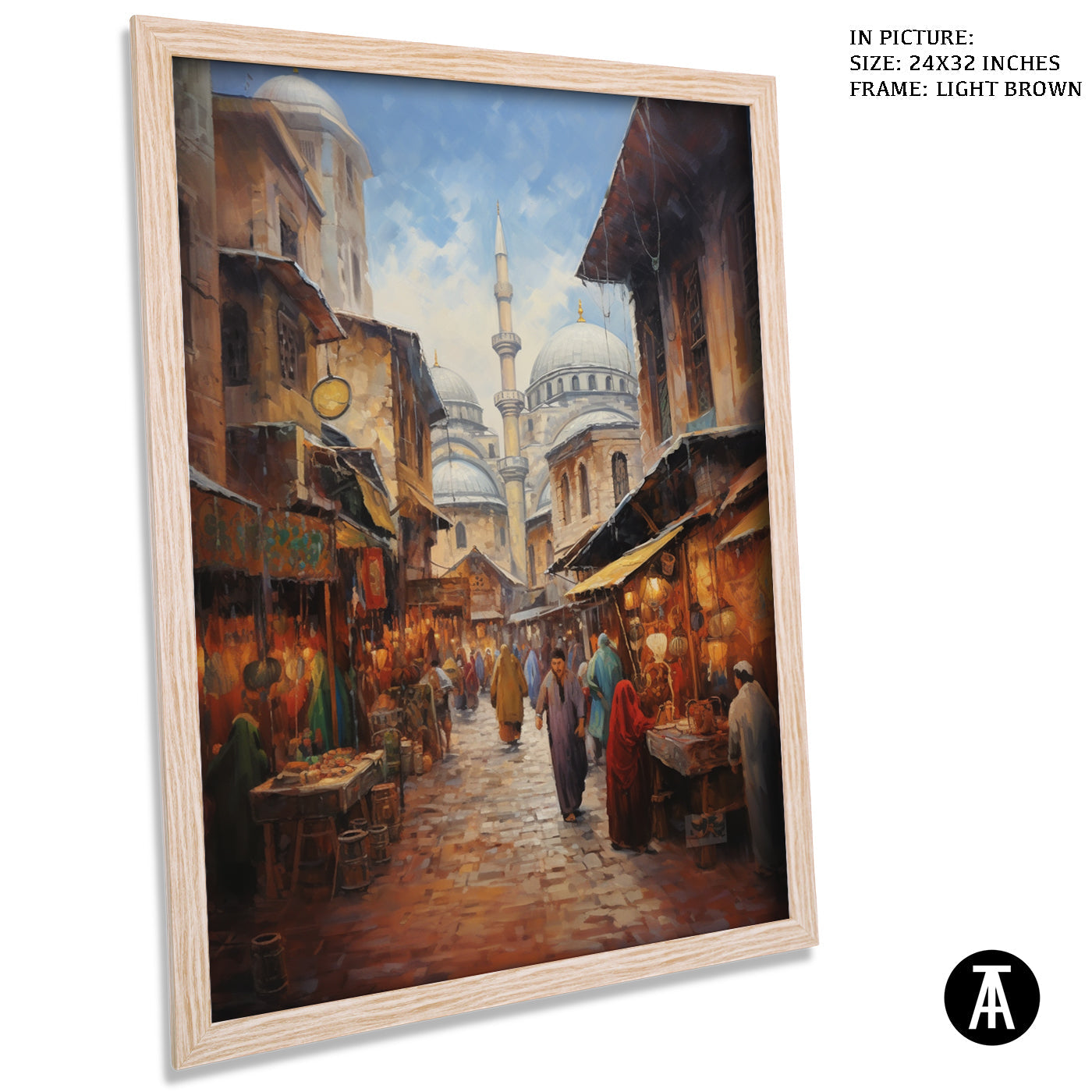 Artwork in Dark Brown Frame