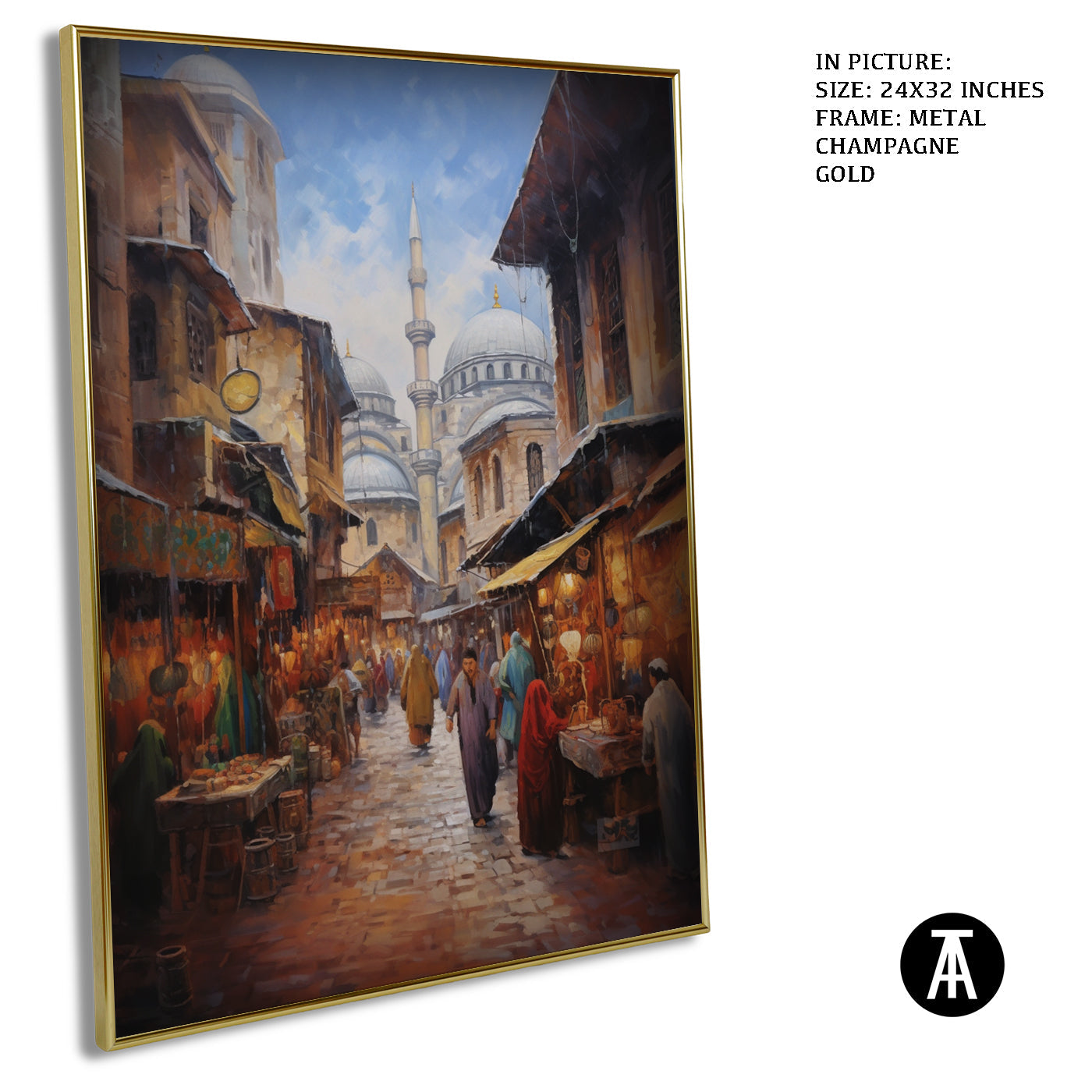 Artwork in Light Brown Frame