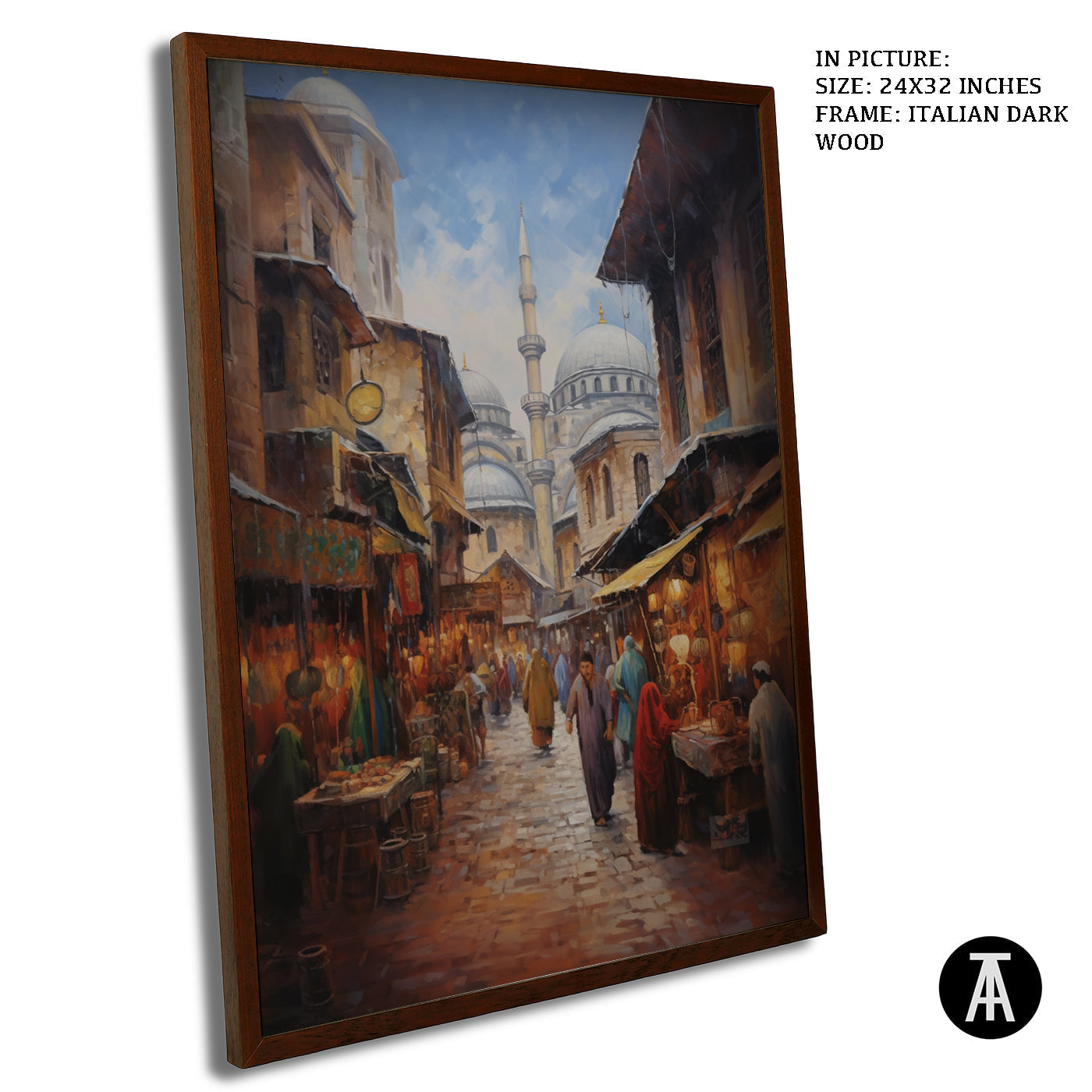 Artwork in Dark Wood Frame