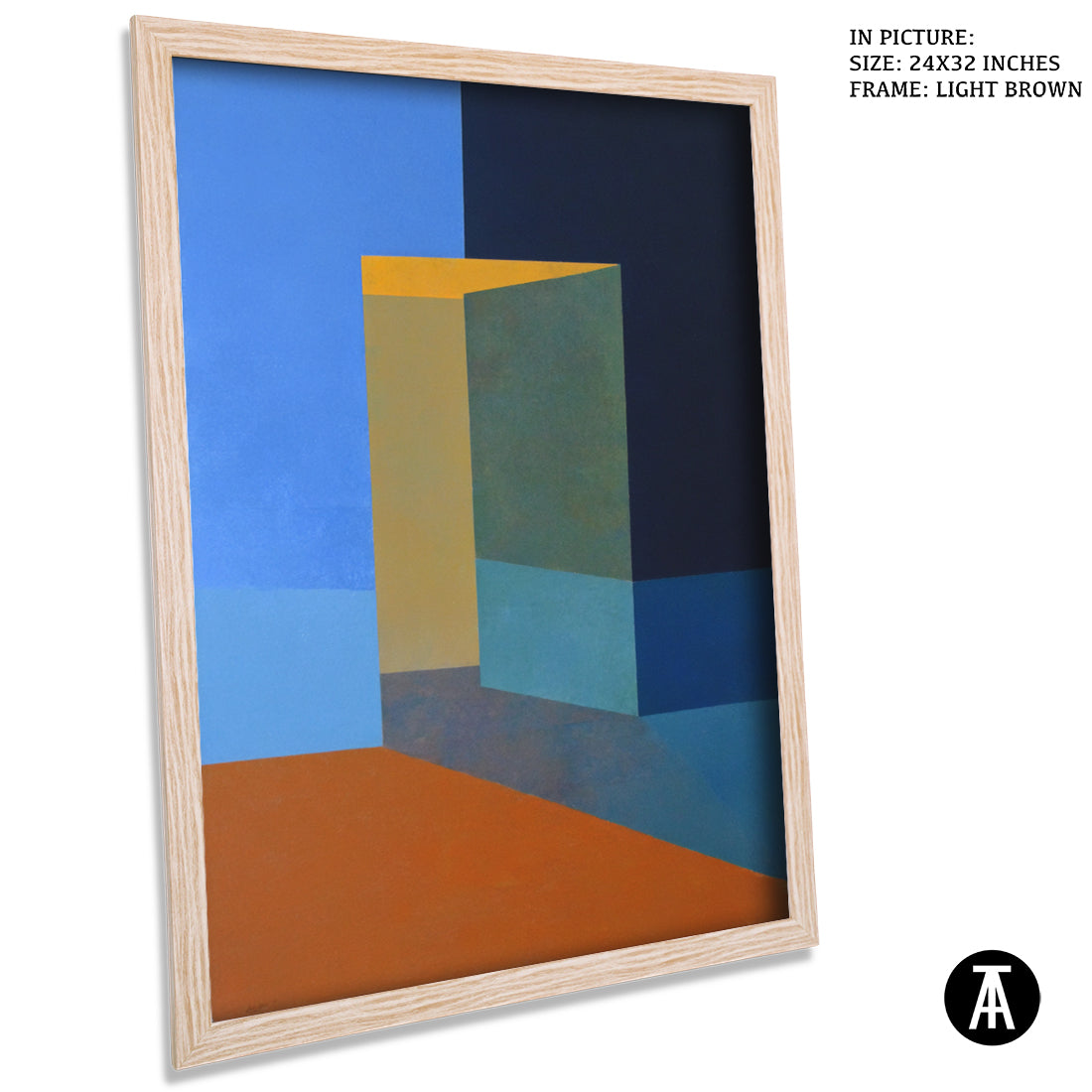 Artwork in Light Brown Frame