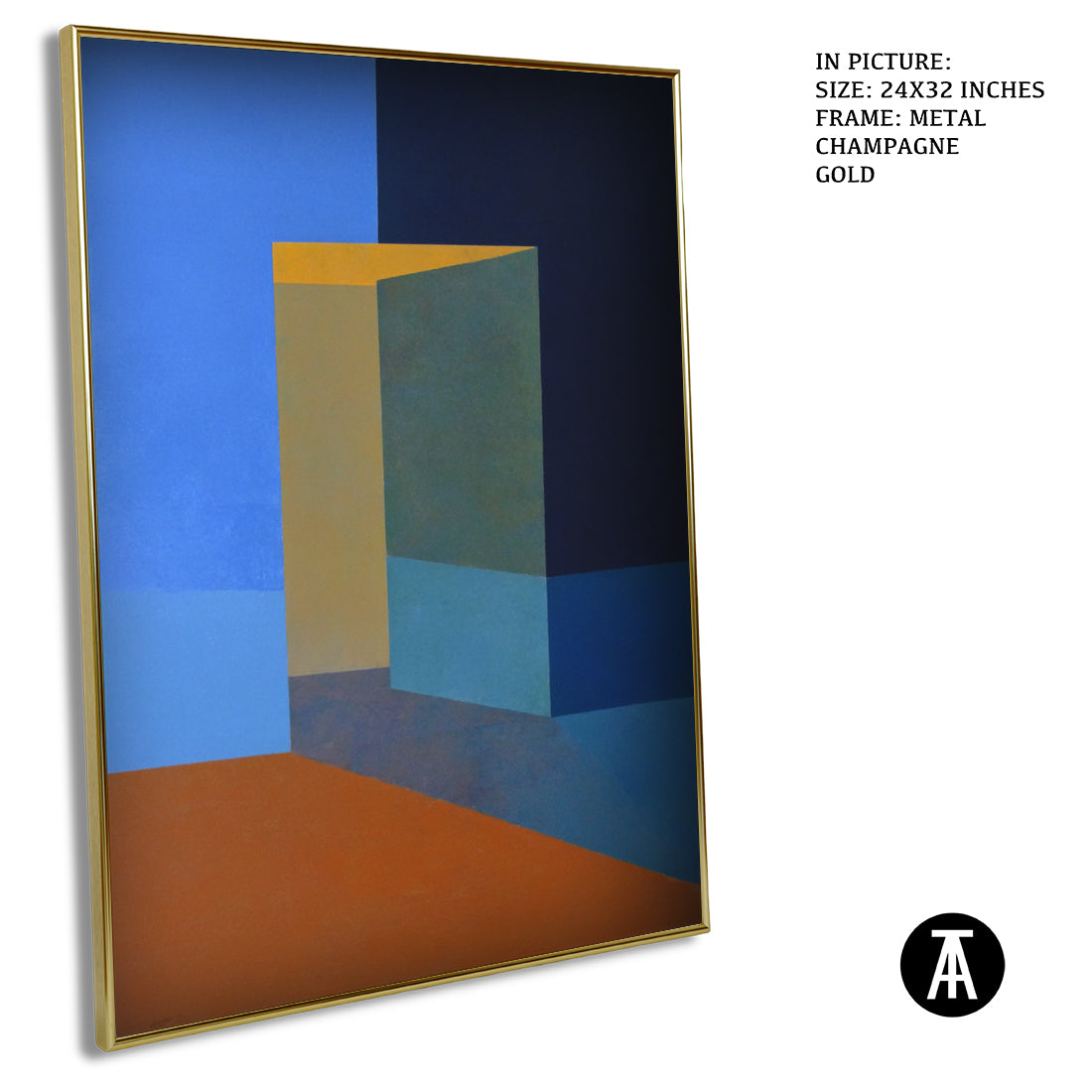 Artwork in Metal Champagne Gold Frame
