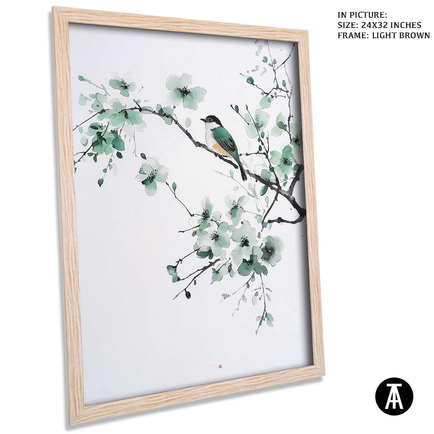 Artwork in Dark Brown Frame