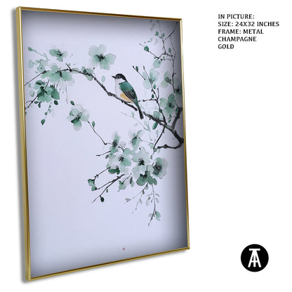 Artwork in Light Brown Frame