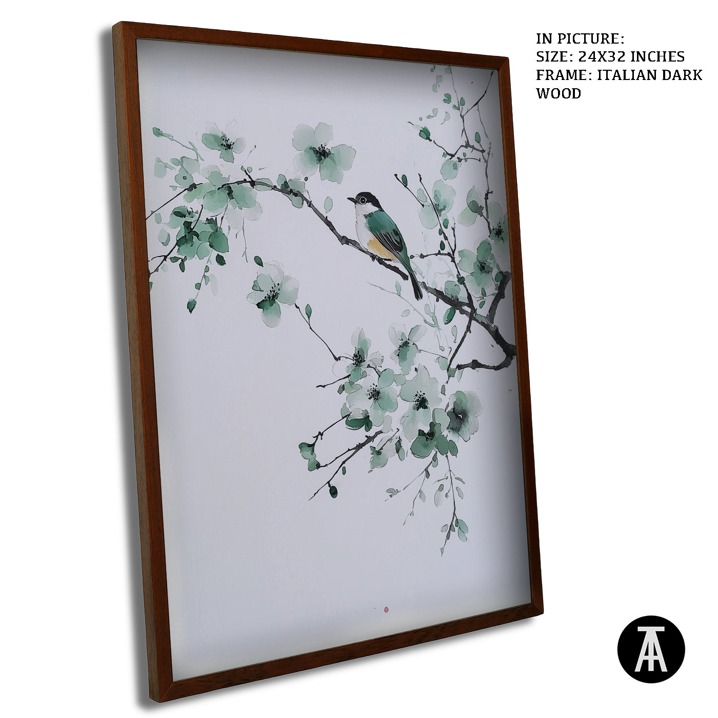 Artwork in Dark Wood Frame