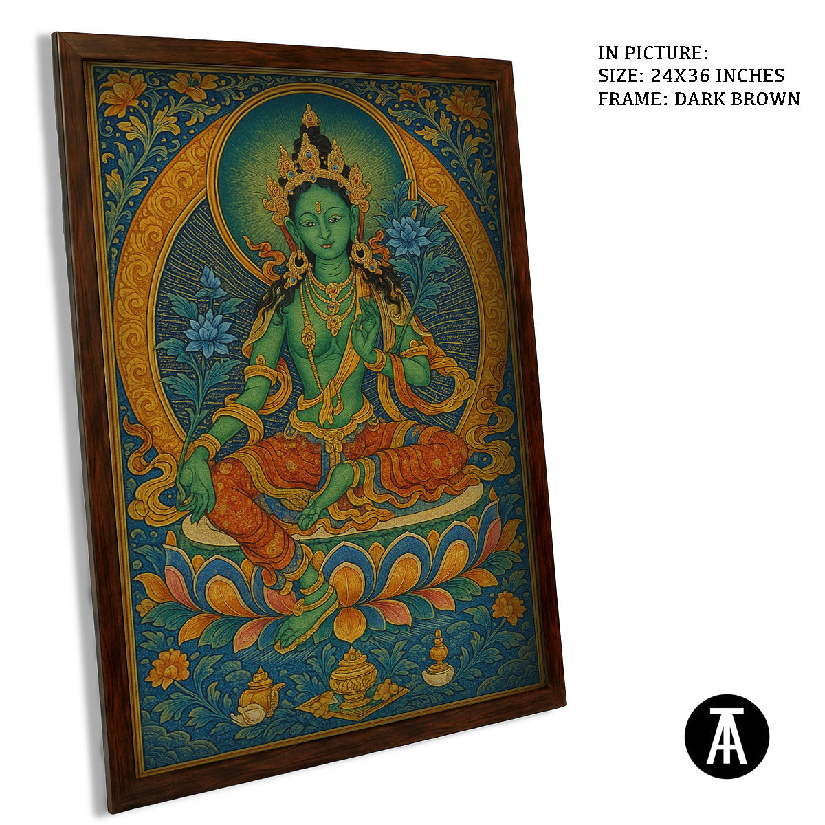 Artwork in Dark Brown Frame