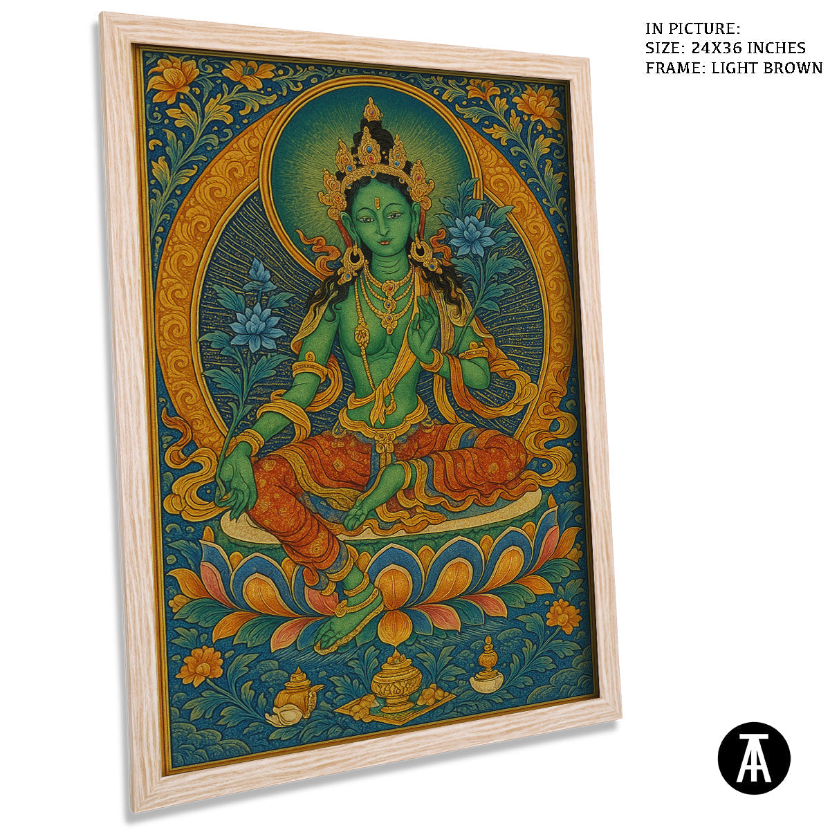 Artwork in Light Brown Frame