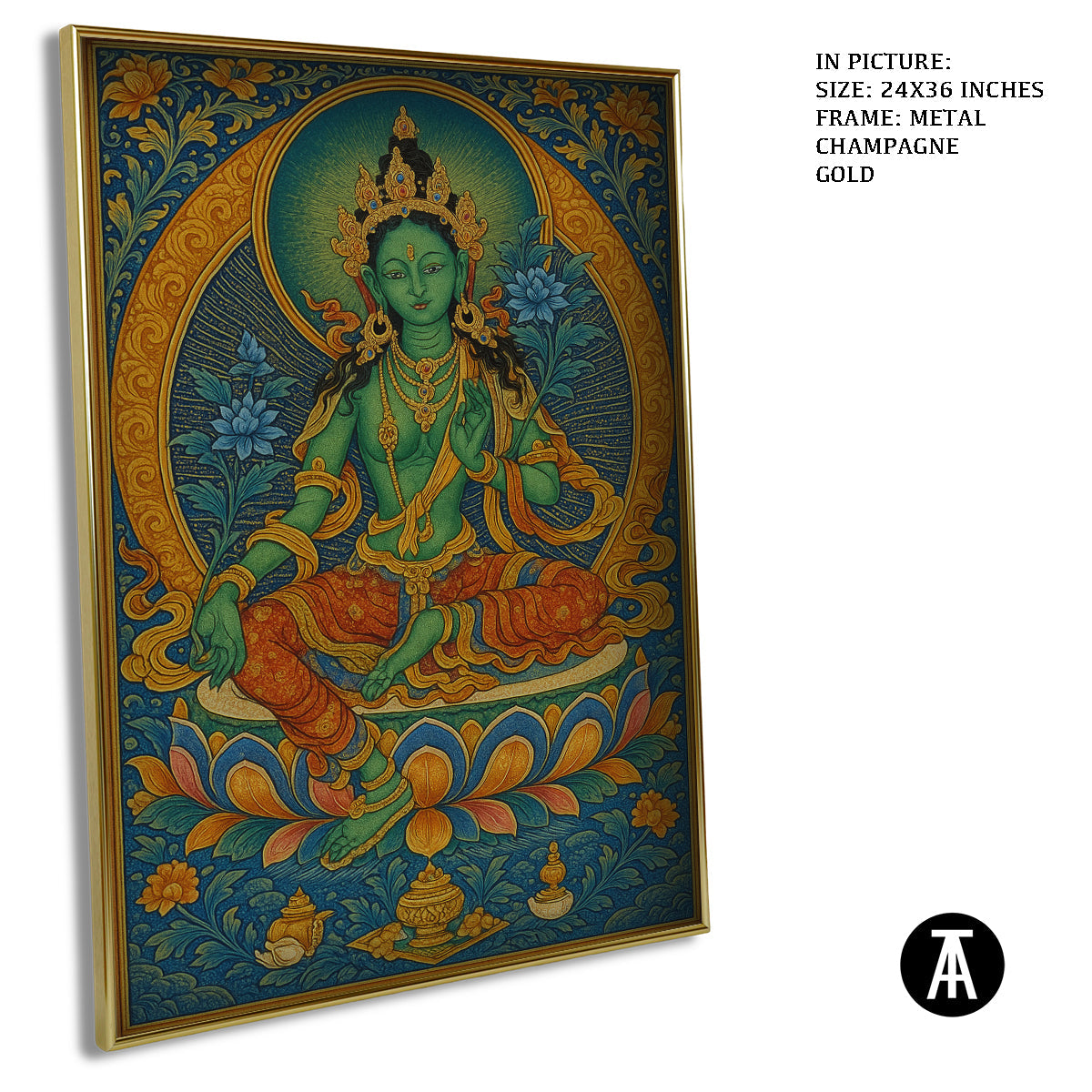 Artwork in Metal Champagne Gold Frame