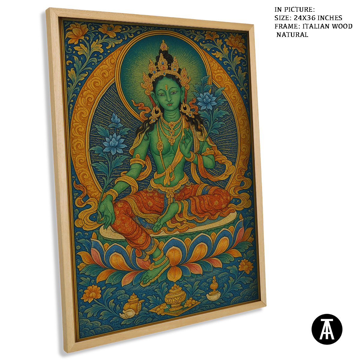 Artwork in Natural Wood Frame