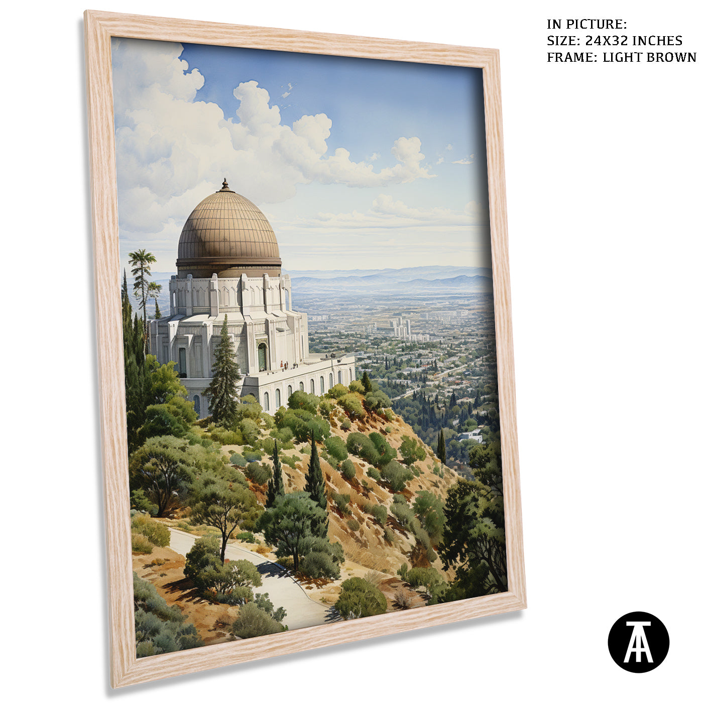 Artwork in Dark Brown Frame