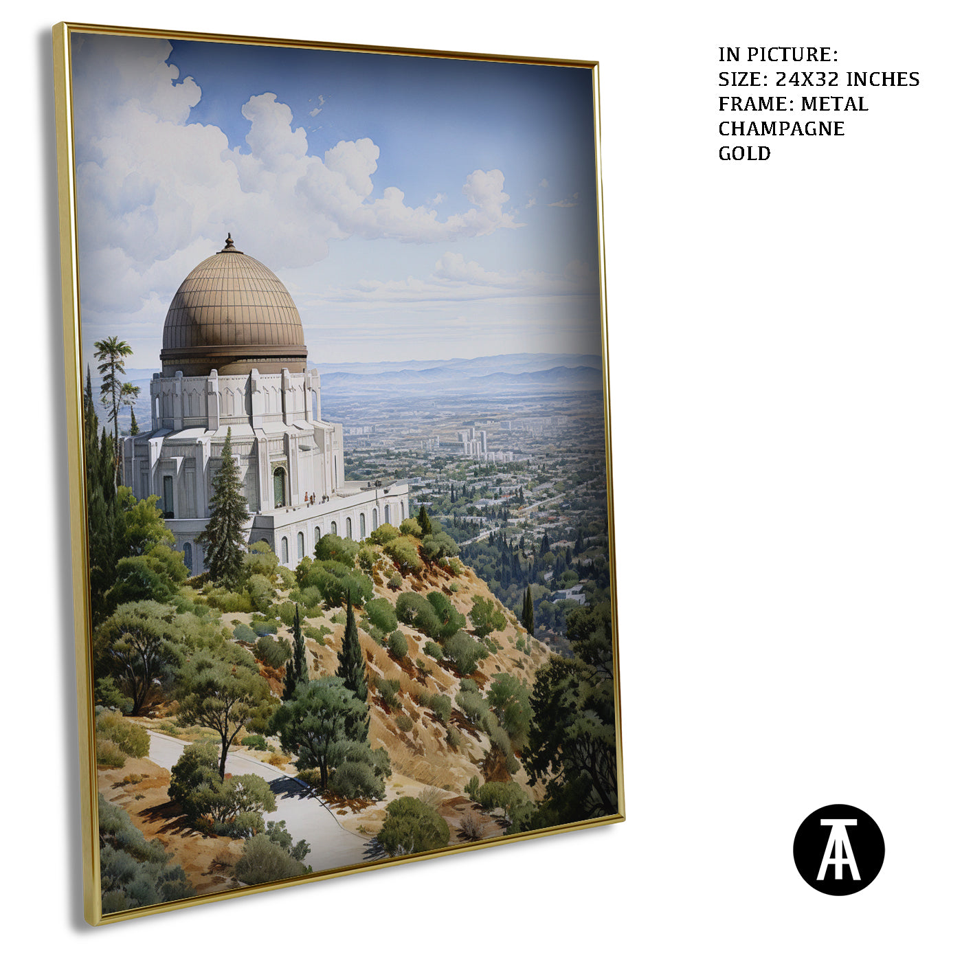 Artwork in Light Brown Frame