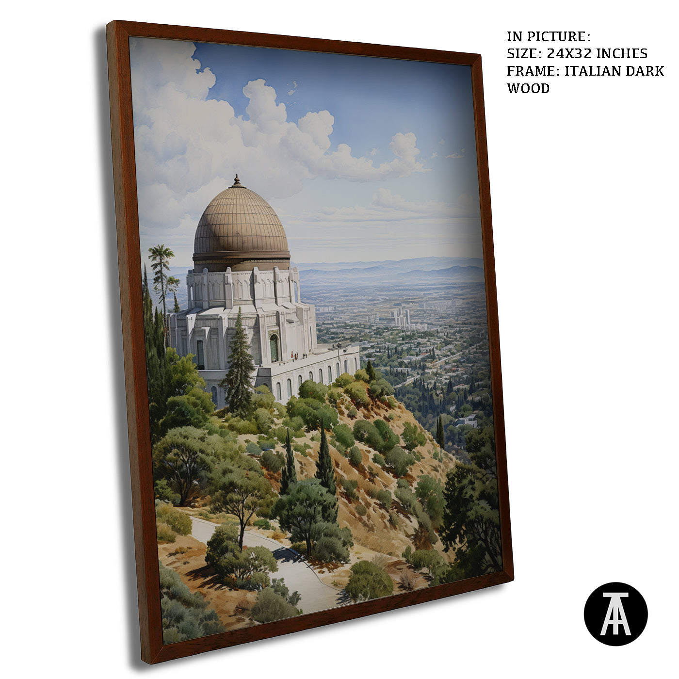 Artwork in Dark Wood Frame