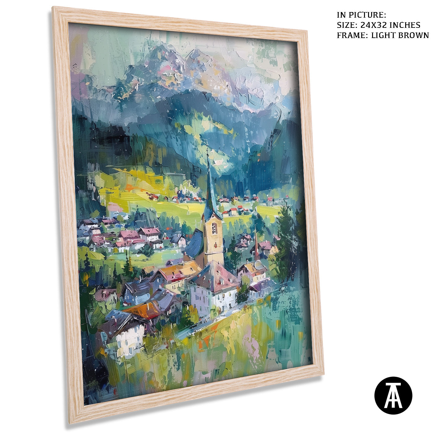 Artwork in Dark Brown Frame