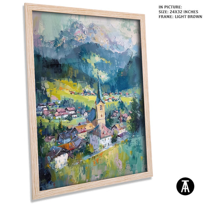 Artwork in Dark Brown Frame