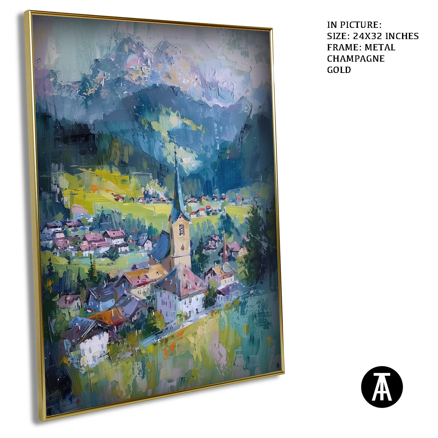 Artwork in Light Brown Frame