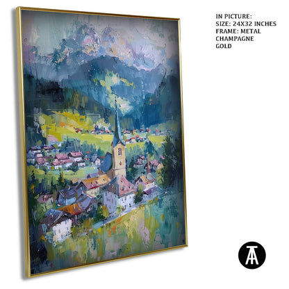Artwork in Light Brown Frame